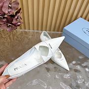 Fortok Prada Classic Triangle Logo High Heels White - 6