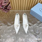 Fortok Prada Classic Triangle Logo High Heels White - 4