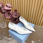 Fortok Prada Classic Triangle Logo High Heels White - 3