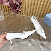 Fortok Prada Classic Triangle Logo High Heels White - 2