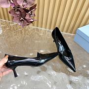 Fortok Prada Classic Triangle Logo High Heels Black - 6