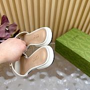 Fortok Gucci Double G Diamond Buckle Flat Slippers White Leather - 6