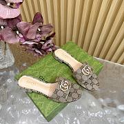 Fortok Gucci Double G Diamond Buckle Flat Slippers Beige - 2