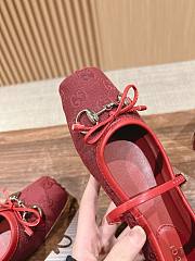 Fortok Gucci Horsebit Ballet Shoes Red - 4