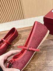 Fortok Gucci Horsebit Ballet Shoes Red - 5