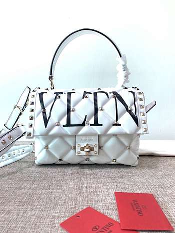 Fortok Valentino Candystud VLTN Top Handle Bag White 23×11×17cm