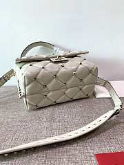 Fortok Valentino Candy Stud Top Handle Bag White 23×11×17cm - 6