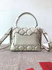 Fortok Valentino Candy Stud Top Handle Bag White 23×11×17cm - 5