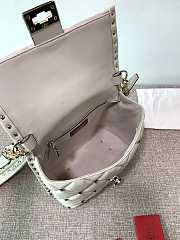 Fortok Valentino Candy Stud Top Handle Bag White 23×11×17cm - 4