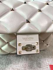 Fortok Valentino Candy Stud Top Handle Bag White 23×11×17cm - 3