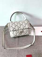 Fortok Valentino Candy Stud Top Handle Bag White 23×11×17cm - 2