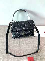 Fortok Valentino Candy Stud Top Handle Bag Black 23×11×17cm - 5