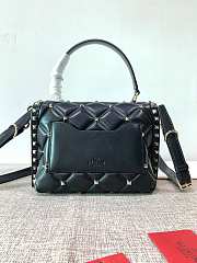 Fortok Valentino Candy Stud Top Handle Bag Black 23×11×17cm - 3