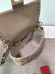 Fortok Valentino Candy Stud Top Handle Bag Beige 23×11×17cm - 3