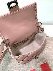 Fortok Valentino Candy Stud Top Handle Bag Pink 23×11×17cm - 3