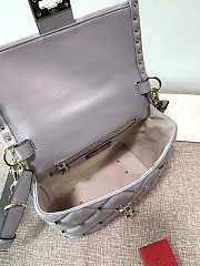 Fortok Valentino Candy Stud Top Handle Bag Grey 23×11×17cm - 5