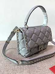 Fortok Valentino Candy Stud Top Handle Bag Grey 23×11×17cm - 3