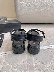 Fortok Chanel Toe-clip Thick-soled Sandals Black  - 6