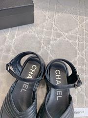 Fortok Chanel Toe-clip Thick-soled Sandals Black  - 3