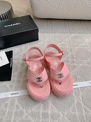 Fortok Chanel Toe-clip Thick-soled Sandals Pink - 1