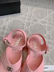 Fortok Chanel Toe-clip Thick-soled Sandals Pink - 6