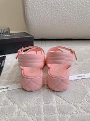 Fortok Chanel Toe-clip Thick-soled Sandals Pink - 2