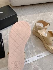 Fortok Chanel Toe-clip Thick-soled Sandals Beige - 6