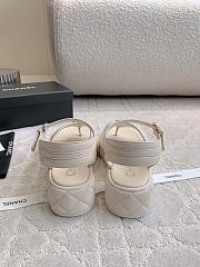 Fortok Chanel Toe-clip Thick-soled Sandals White - 4