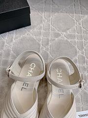 Fortok Chanel Toe-clip Thick-soled Sandals White - 3