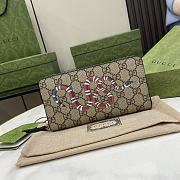 Fortok Gucci GG Coral Snake Detail Zipper Wallet Beige 451273 19x10x2.5cm - 1