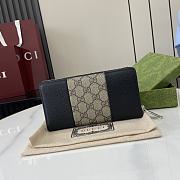 Fortok Gucci GG Emblem Wallet Black & Beige 821803 19x10x2.5cm - 1