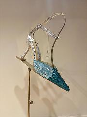 Fortok Jimmy Choo Saeda 100mm Crystal-embellished Pumps Green - 1