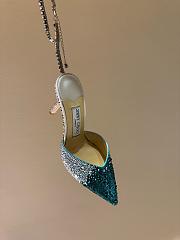 Fortok Jimmy Choo Saeda 100mm Crystal-embellished Pumps Green - 4
