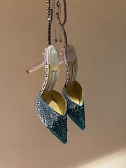 Fortok Jimmy Choo Saeda 100mm Crystal-embellished Pumps Green - 5