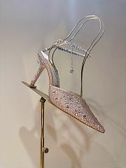 Fortok Jimmy Choo Saeda 100mm Crystal-embellished Pumps Light Pink - 1