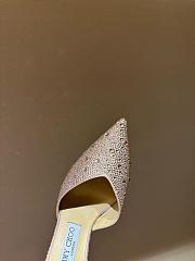 Fortok Jimmy Choo Saeda 100mm Crystal-embellished Pumps Light Pink - 4