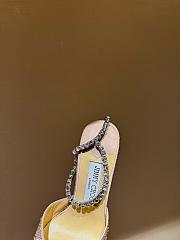 Fortok Jimmy Choo Saeda 100mm Crystal-embellished Pumps Light Pink - 3