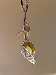 Fortok Jimmy Choo Saeda 100mm Crystal-embellished Pumps Light Pink - 2