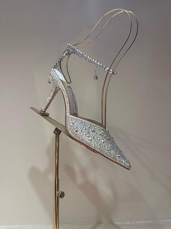 Fortok Jimmy Choo Saeda 100mm Crystal-embellished Pumps Silver