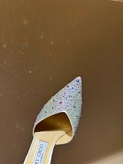 Fortok Jimmy Choo Saeda 100mm Crystal-embellished Pumps Silver - 6