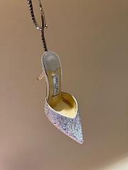 Fortok Jimmy Choo Saeda 100mm Crystal-embellished Pumps Silver - 2