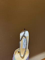 Fortok Jimmy Choo Saeda 100mm Crystal-embellished Pumps Silver - 3