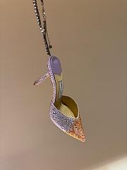 Fortok Jimmy Choo Saeda 100mm Crystal-embellished Pumps Purple & Orange - 1