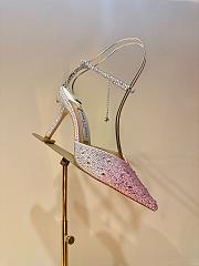 Fortok Jimmy Choo Saeda 100mm Crystal-embellished Pumps Pink & White - 1