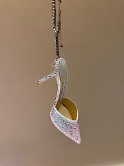 Fortok Jimmy Choo Saeda 100mm Crystal-embellished Pumps Pink & White - 3