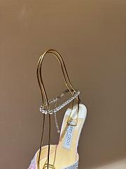 Fortok Jimmy Choo Saeda 100mm Crystal-embellished Pumps Pink & White - 4