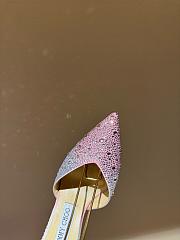 Fortok Jimmy Choo Saeda 100mm Crystal-embellished Pumps Pink & White - 2