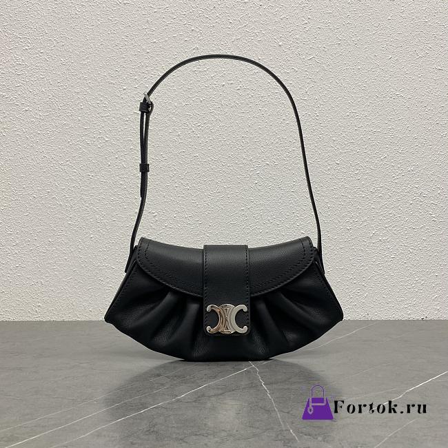 Fortok Celine Teen Polly In Supple Black Grained Calfskin Bag 119883 29.5x3x14.5cm - 1
