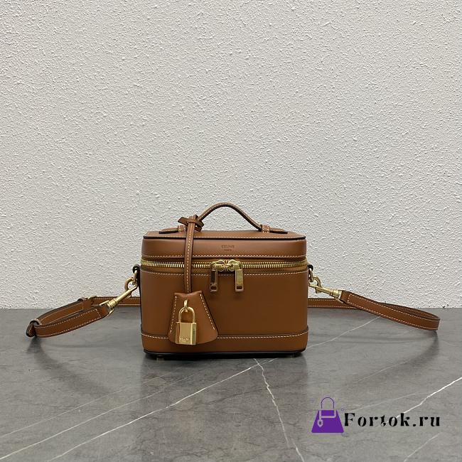Fortok Celine Vanity Bag Brown 119463 18x10x13cm - 1