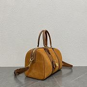 Fortok Celine Boston Brown Suede Bag Brown 119573 31x20x17cm - 2